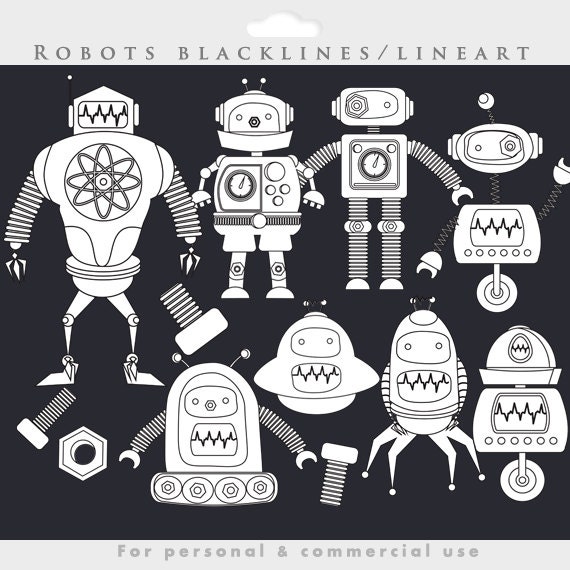 shoes coloring to how similar clipart lineart   Robot Items robots to blacklines