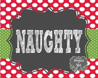 Naughty or nice sign  Etsy