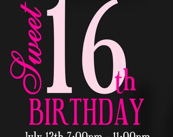 Sweet Sixteen Invitation Sweet 16 Invitation 16th birthday