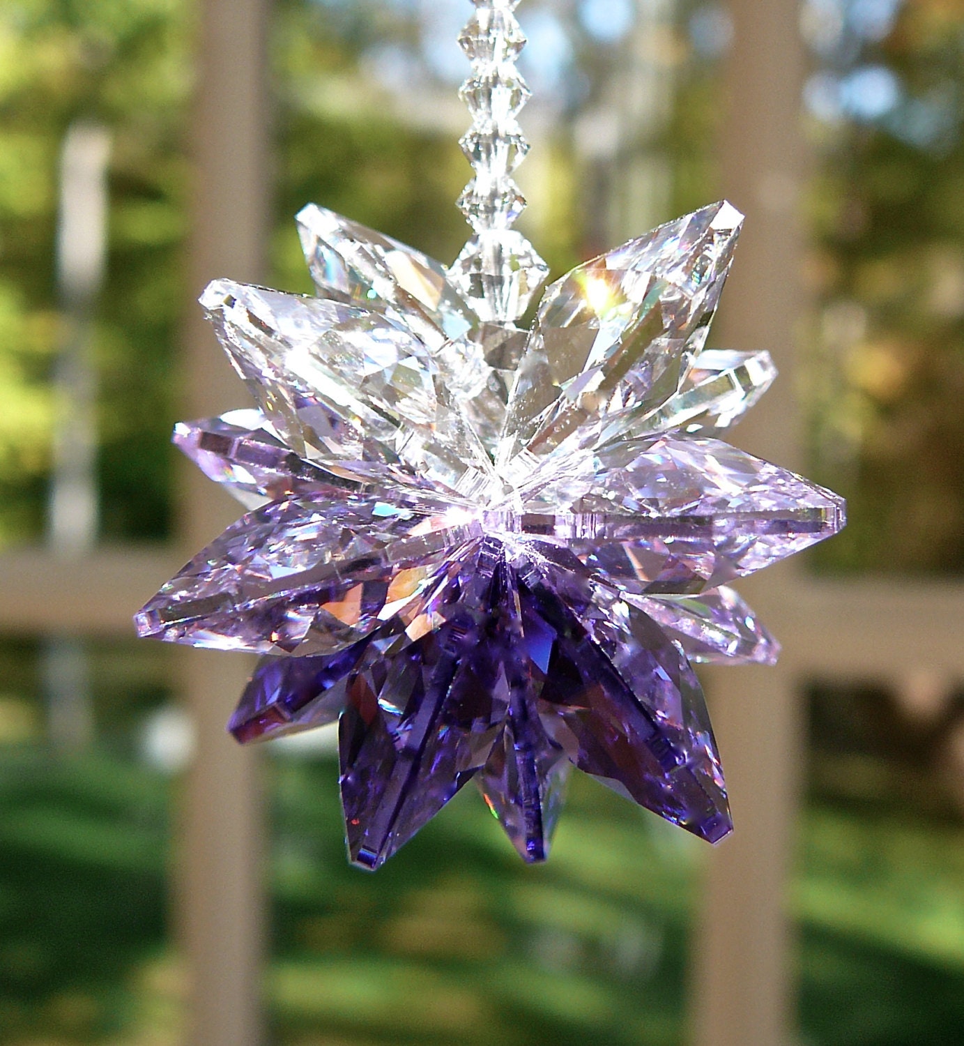 Purple Swarovski Crystal Suncatcher Cluster of Purple