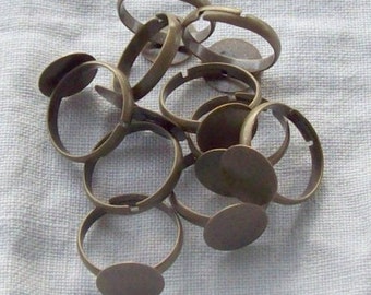 Antique Bronze Adjustable Ring Shank Sets