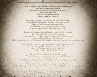 Desiderata - Vintage Sepia . Soft Dreamy, Modern, Romantic Wall Art 