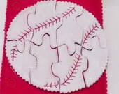 Christmas in July Sale Baseball felt puzzle with template carry case Felt Puzzle game Perfect for party favors, school treats busy bags or Il_170x135