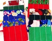 Christmas in July Sale Christmas assorted 4 count Crayon rolls with ribbon closure Set of 6 Perfect Christmas party favor or stocking stuffe Il_170x135