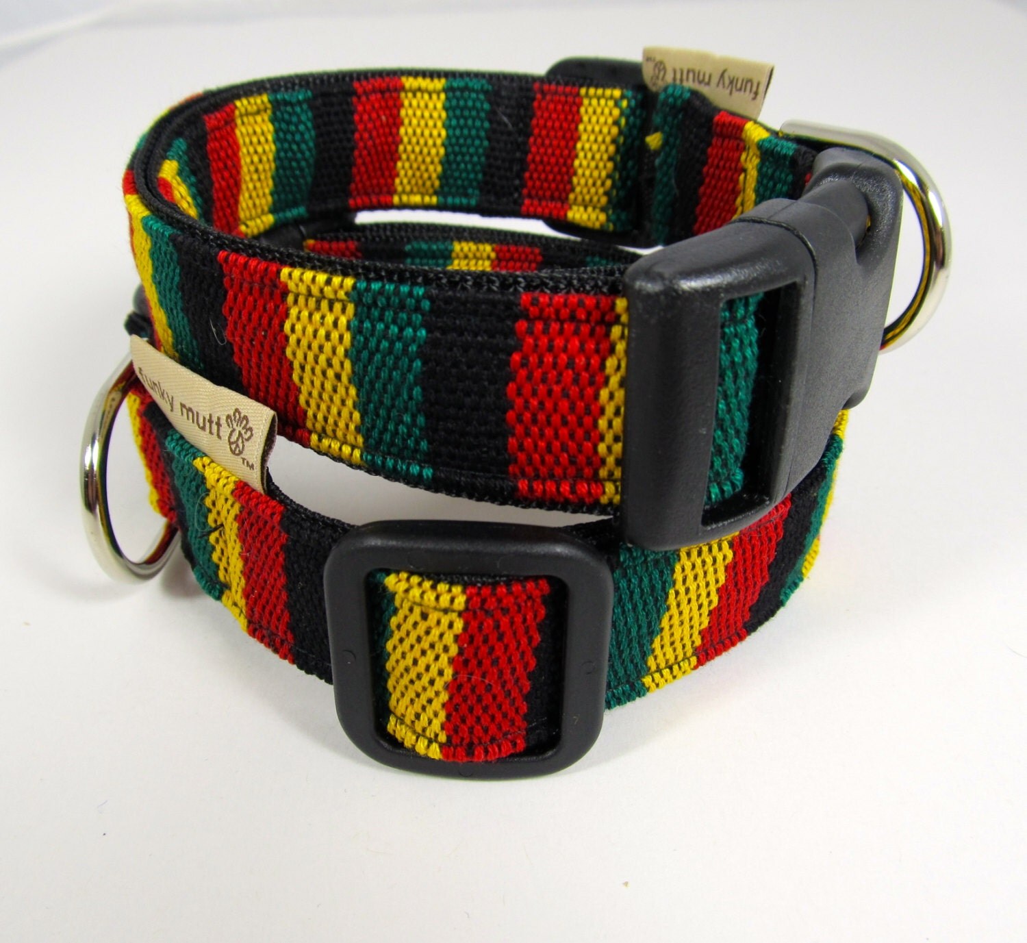Rasta dog personalized collar Bob Marley Jamaican by FunkyMutt