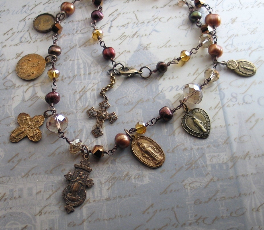 Religious Jewelry Vintage Catholic Saint Medals by LoreleiDesigns