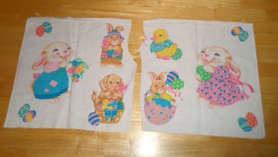 Easter Applique Fabric - Easter Bunnies Applique - Baby Chicks - Easter Eggs Appliques Apparel Appliques - Sewing Supply - Crafting Fabric