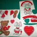 Valentines Applique Fabric - Hearts Bears Bunnies Love Appliques - Craft Supply - Sewing Supply - Make Appliques