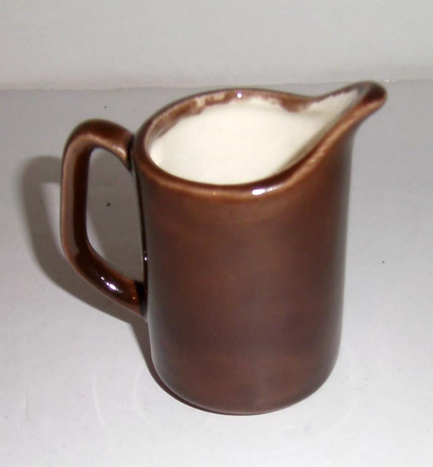Vintage Brown Ceramic Creamer Vintage Small Pitcher Coffee Creamer