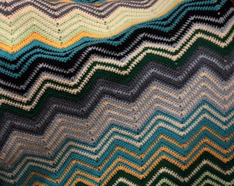 crochet blanket Pattern or crochet ripple afghan / throw: Modern ...