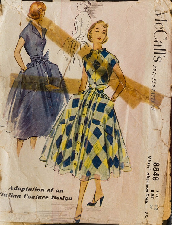 Sewing Patterns Italian | 1952 vintage mccalls 8848 sewing pattern italian by Sewing Patterns Italian | 1952 vintage mccalls 8848 sewing pattern italian by