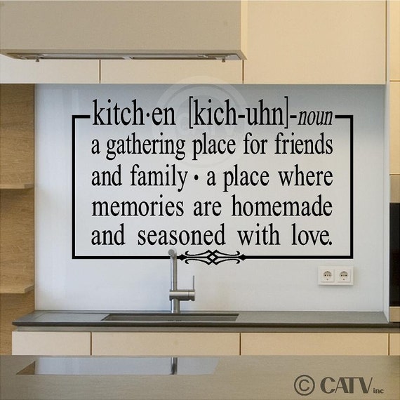 Kitchen noun definition vinyl lettering wall sayings decal