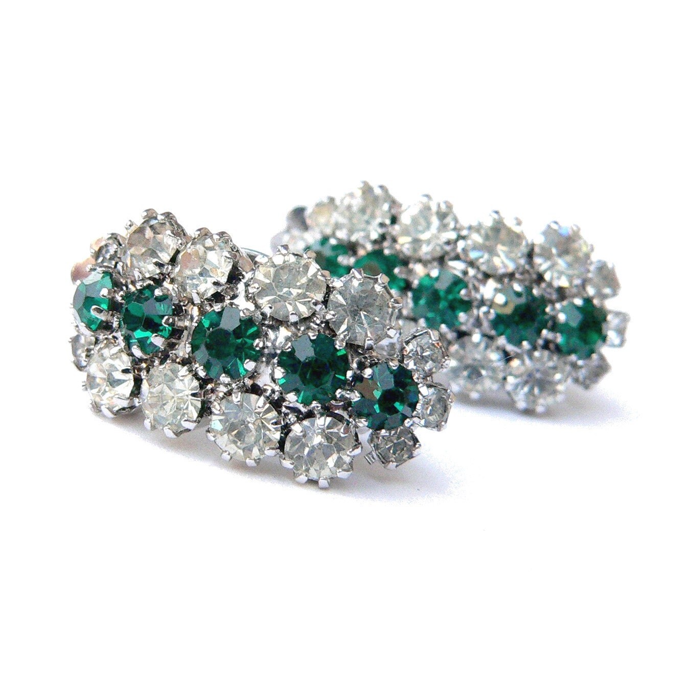vintage kramer rhinestone earrings