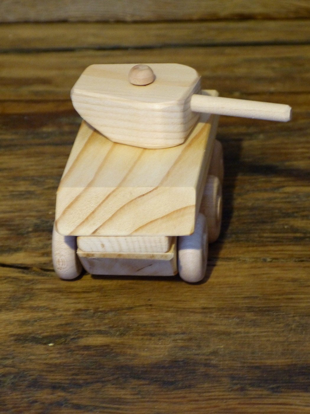 Mini Wood Toy Sherman Tank Wooden Toys WW2 by OutOnALimbADK