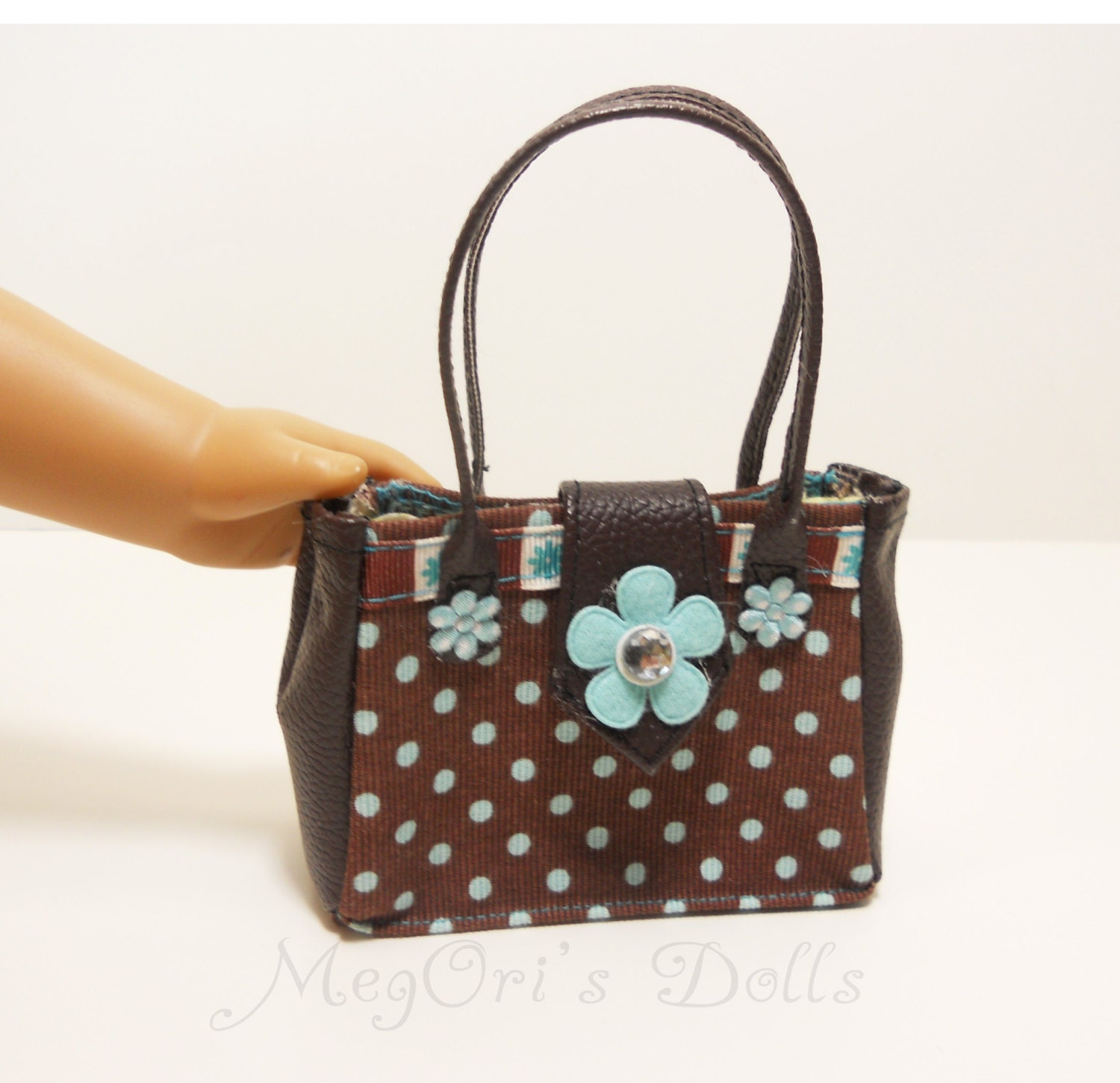 American Girl Doll Purse Handbag Brown and by megorisdolls on Etsy