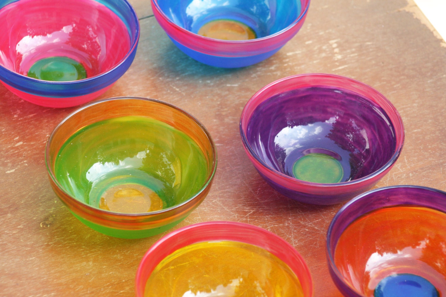 Colorful Glass Bowl Serving Dish/Kitchen