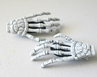ON SALE Set of Two Skeleton Hand Hair Clips