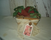 Vintage Strawberry Box with Strawberries, Primitive, Rustic, Strawberries, Household, Summer Fruit,  OFG, FAAP, HAFAIR
