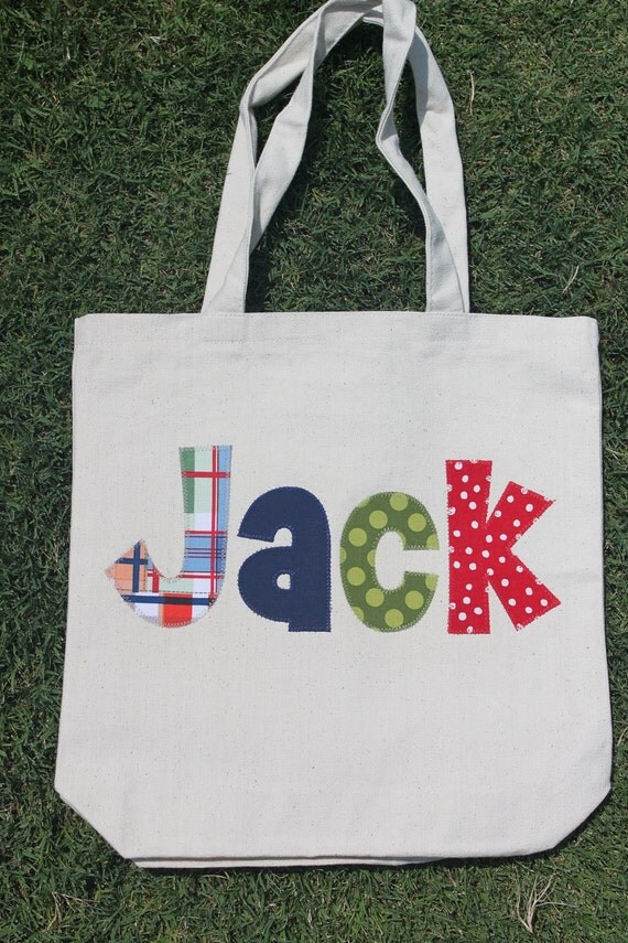 Personalized Tote Bag...Made To Order...great gift for school, camp ...