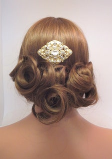 Gold bridal hair comb, Wedding hair comb, Vintage style hair clip ...