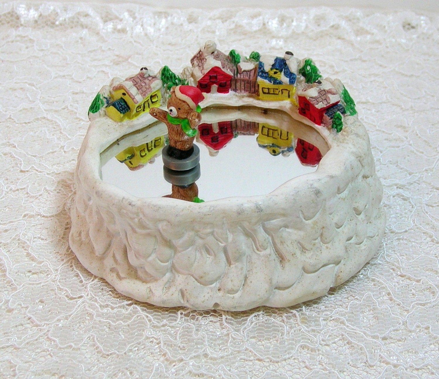 Vintage Ice Skating Bear Music Box