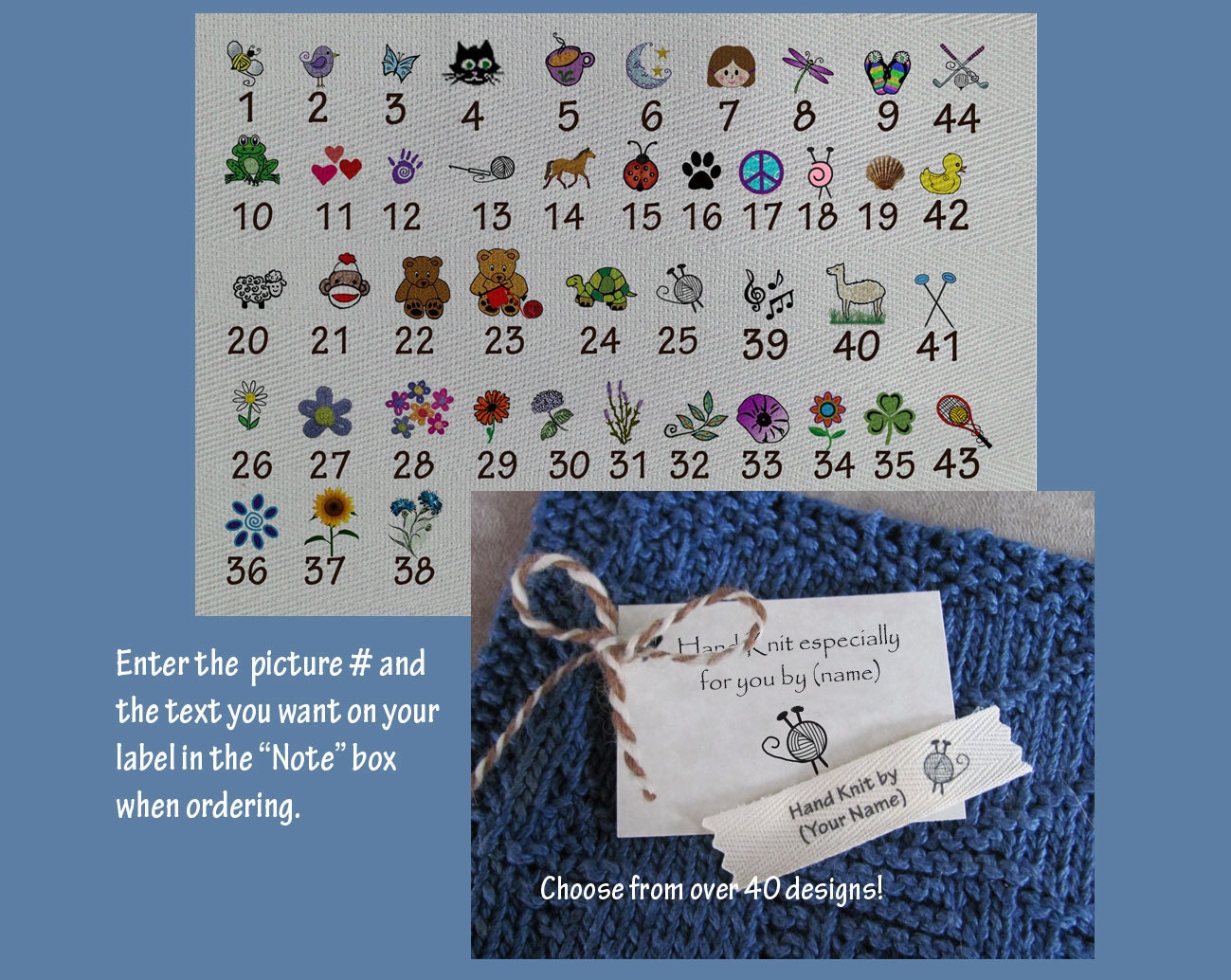 Personalized Knitting LabelsSmall Size Label /Tag Combo