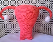 Large Uterus Crochet Plush, with Fallopian Tubes and Ovaries