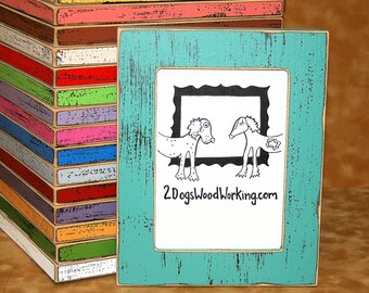 3x3, 4x4, 4x6, 5x5 or 5x7 Picture Frame, Distressed frame, Instagram photo frame, Colored picture frame, Teal or choose color 1.5" wide