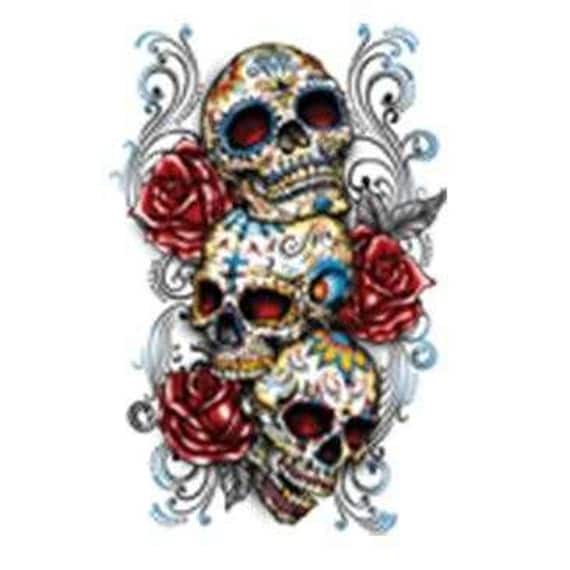dia de los muertos day of the dead 3 painted sugar skulls roses men size t shirt mexican halloween - Mexican Halloween Skulls dia de los muertos day of the dead 3 painted sugar skulls roses men size t shirt mexican halloween - Mexican Halloween Skulls