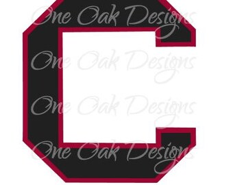 Athletic C SVG Vector DXF Design File Cameo Silhouette Studio Designer Edition (DE), Vinyl Cut or Print Car Decal, etc.
