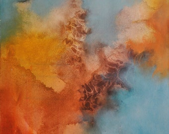 Summer Light Original Abstract Painting, Modern Painting 16"x20"