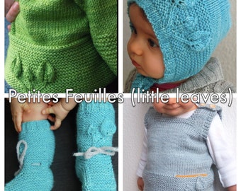 Petites Feuilles (Little Leaves) discounted bundle for 4 PDF knitting patterns