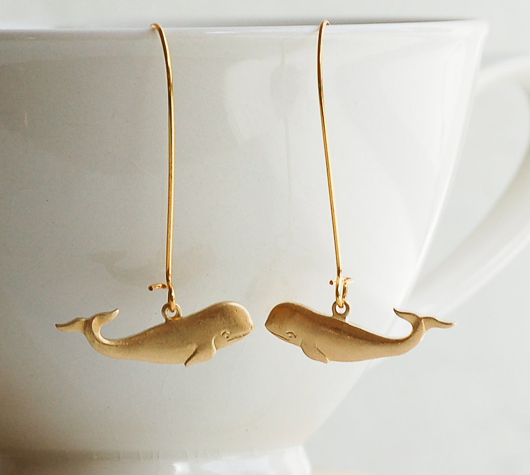 Gold Whale EarringsGold Whale JewelryMermaid