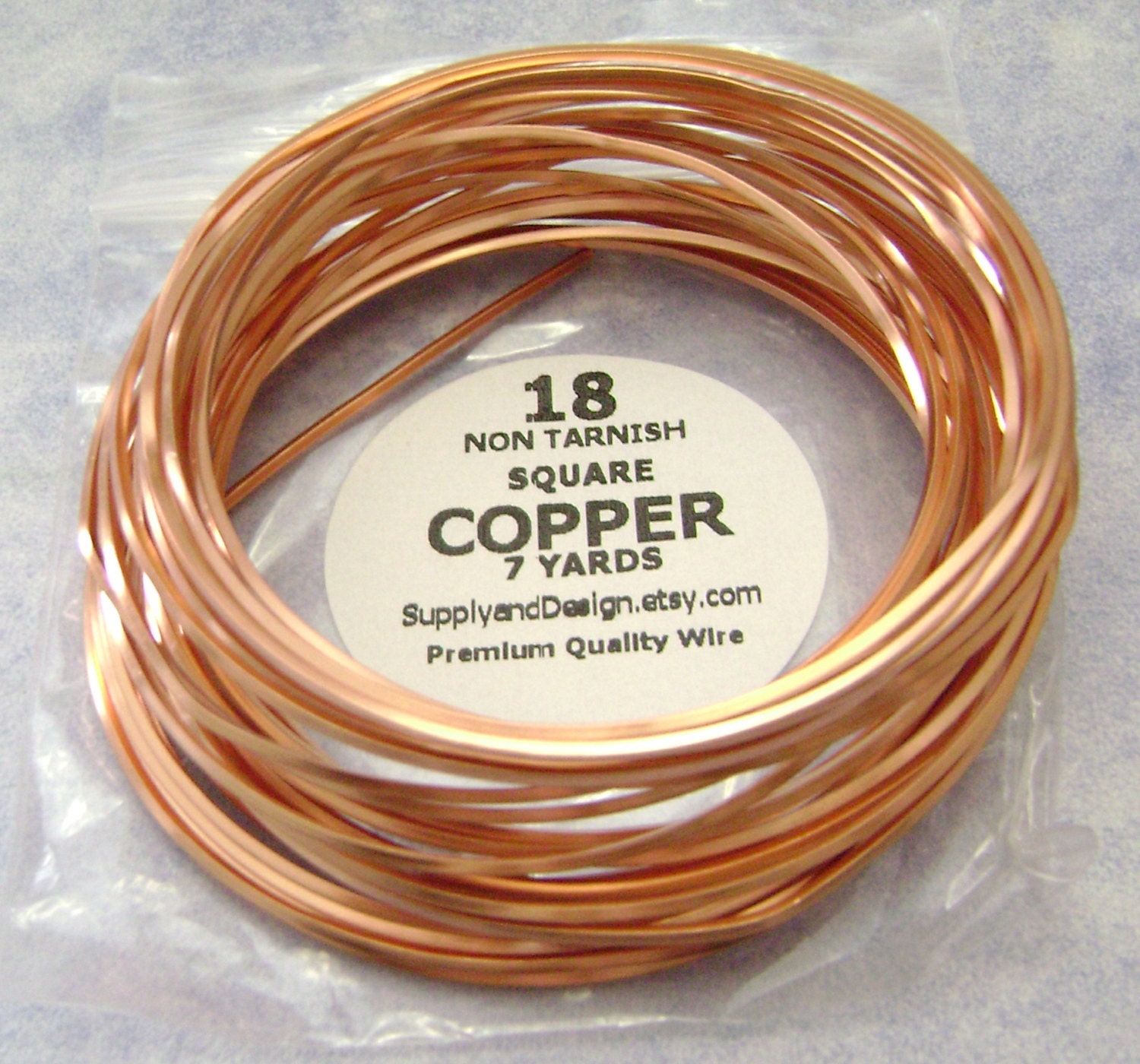 18 Gauge SQUARE Natural Copper Non Tarnish Permanently