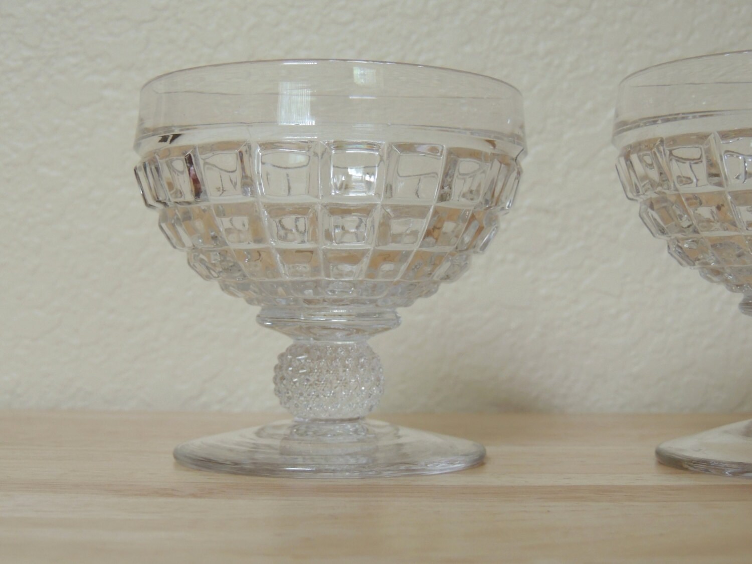 Two Heisey VICTORIAN Pattern Footed Sherbets 5 oz Haute Juice