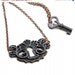 ON SALE Key and Keyhole Steampunk Gothic Lolita Necklace with Decorative Antiqued Copper Escutcheon - by Ghostlove