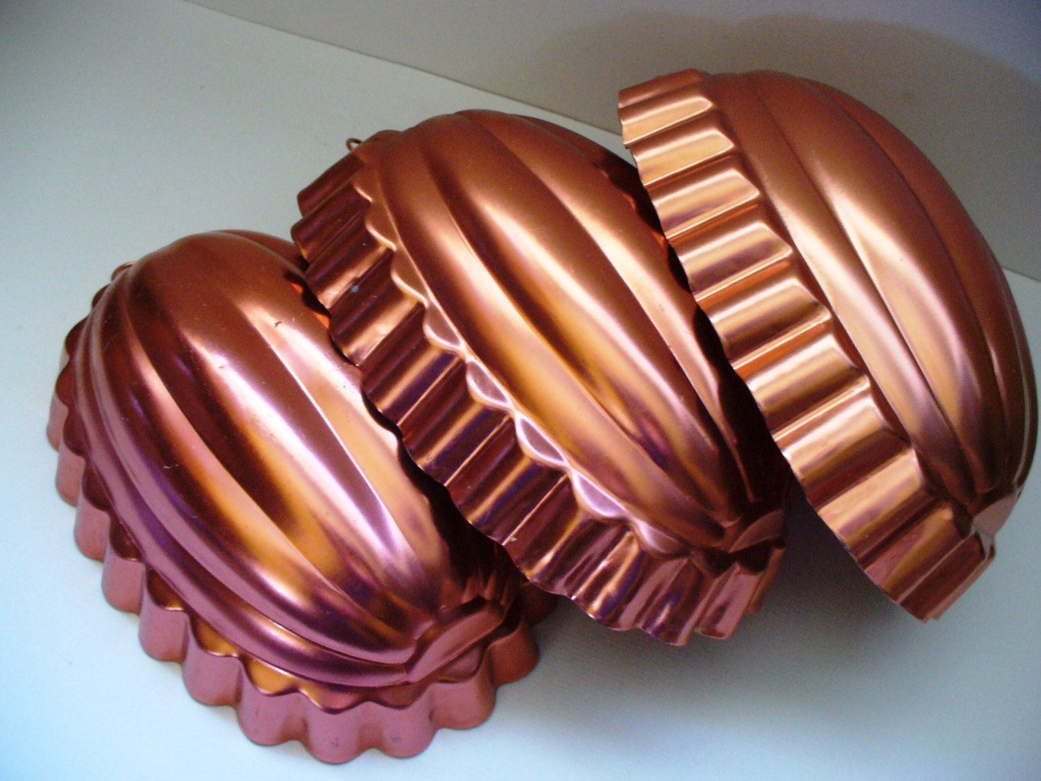 Vintage Copper Kitchen Mold Set French Country by kzannoart