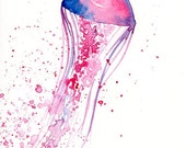 JELLYFISH Original watercolor painting 8x10inch(Verical orientation)