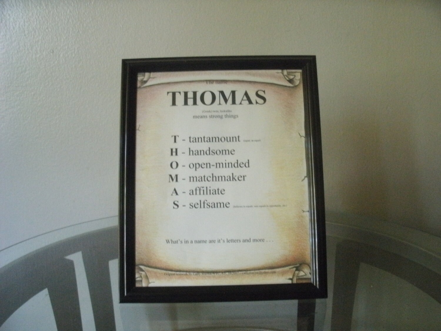 THOMAS Name Meaning Personalize Framed Novelty Wall Decor