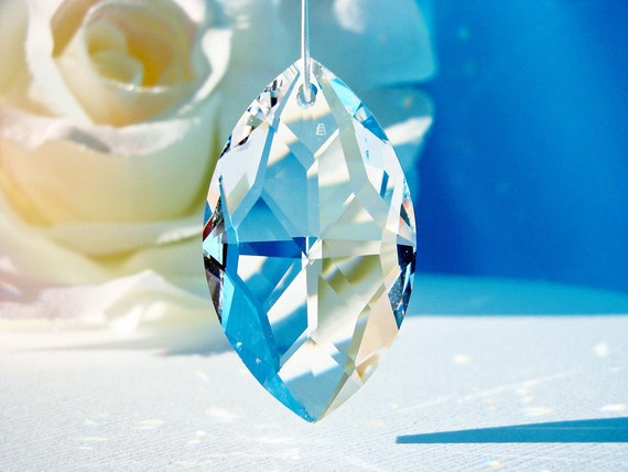 Swarovski Crystal Suncatcher Rear View by CrystalBlueDesigns