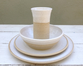 Handmade Pottery Dishes; Wedding Registry Pottery; Handmade Ceramic Plates; Pottery dinnerware; Wedding Registry Place setting