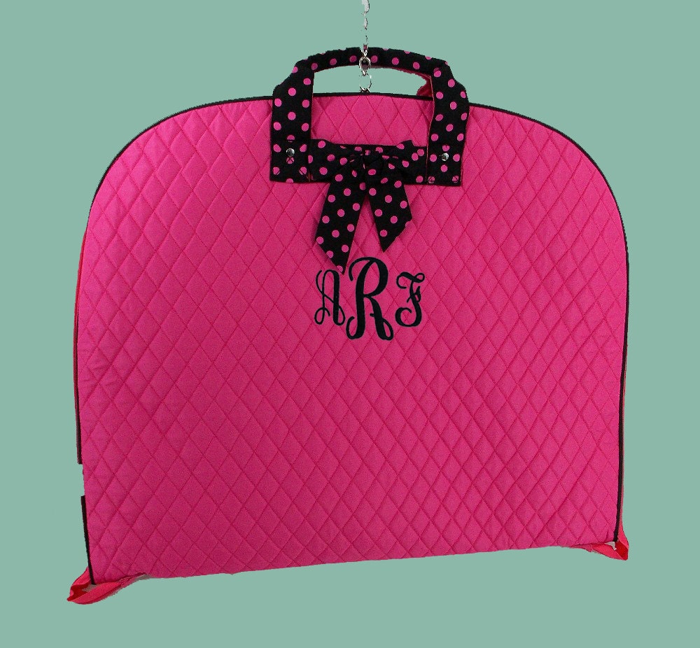 Personalized Garment Bag Hot Pink With Black TrimMonogramming