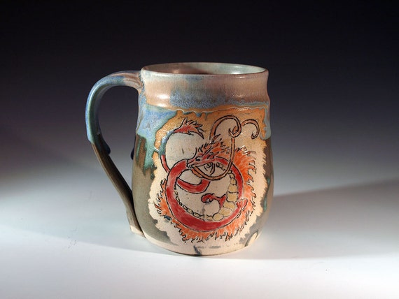 Red Dragon Stein by Future Relics Pottery