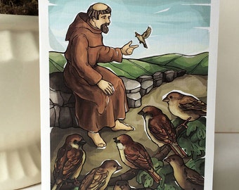 St Francis of Assisi with the Sparrows Note Cards