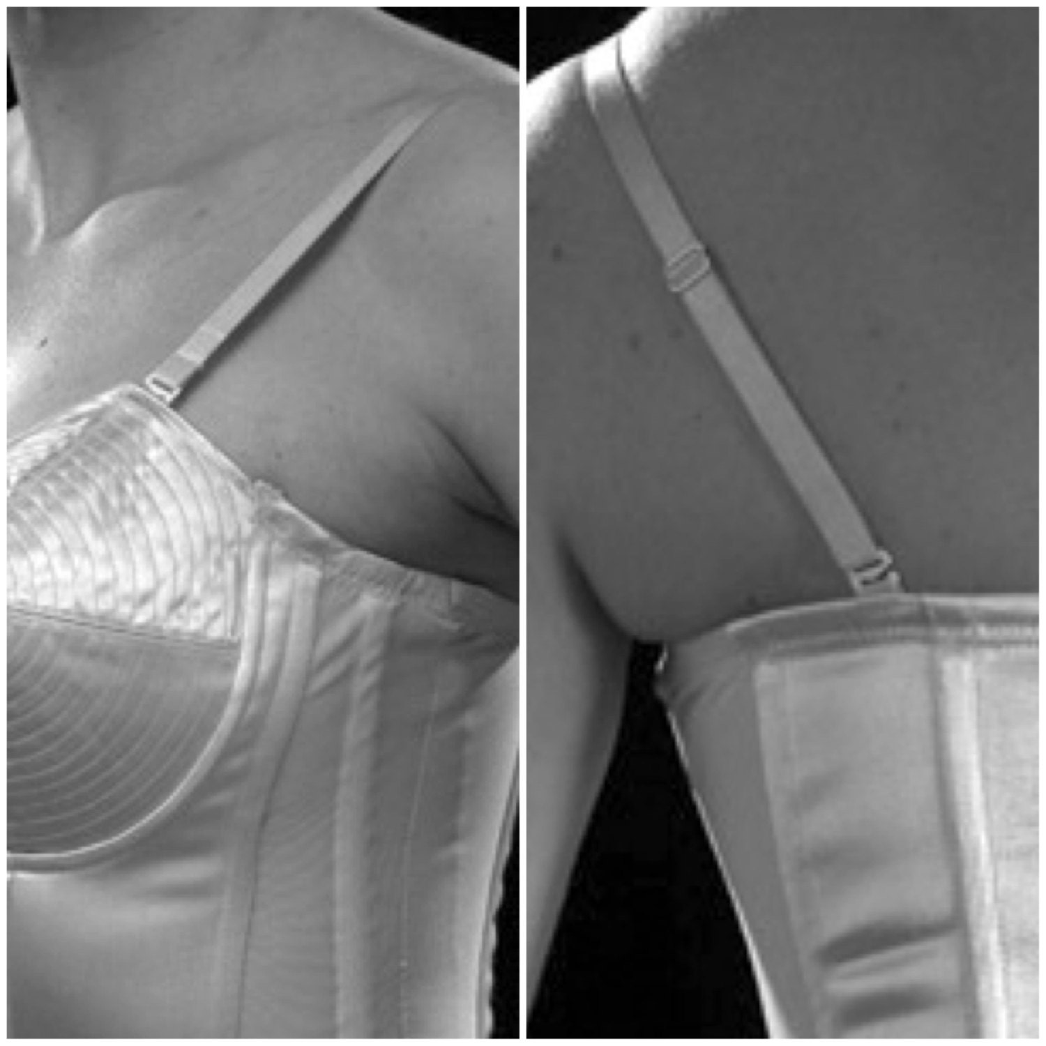 Pair of Bra Straps 1/2 Adjustable Ivory Elastic