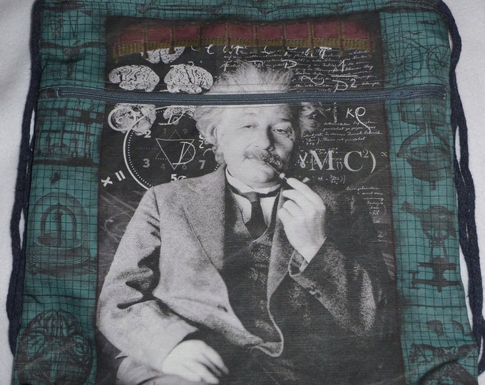 Einstein It's all Relative Backpack/tote Cotton-Linen Canvas Custom Print last one