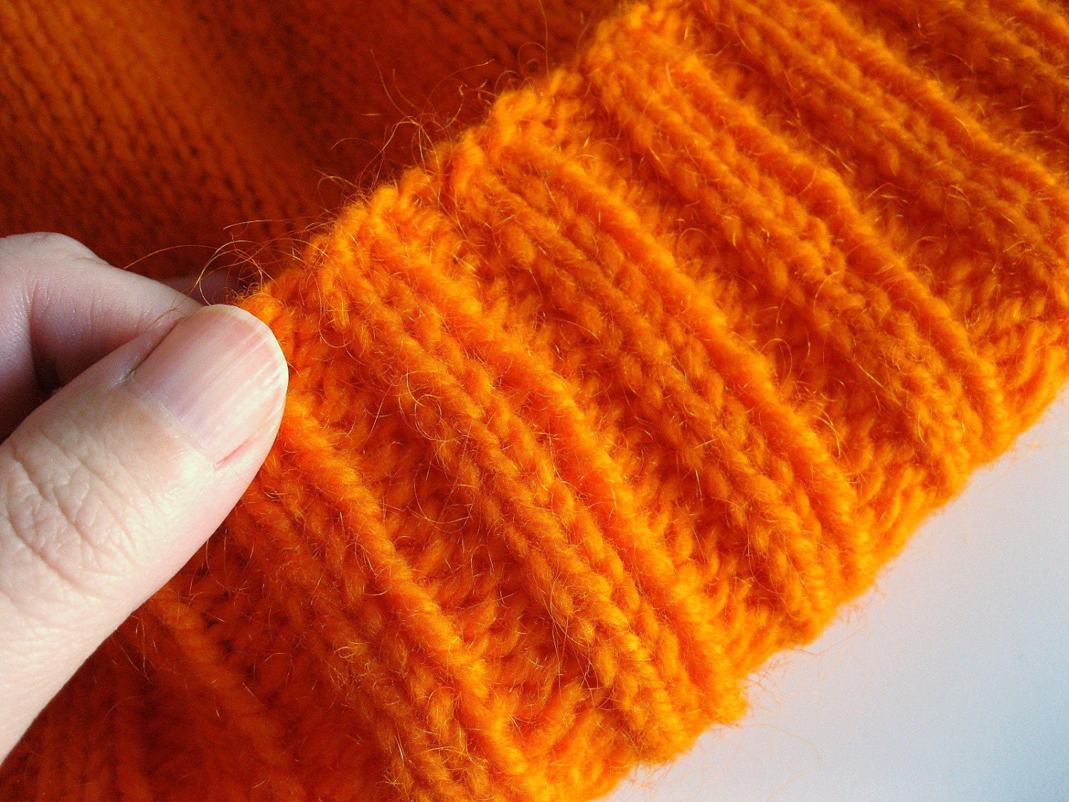 Blaze orange hat mens wool winter hunting hat stocking cap