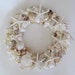 SEASHELL WREATH with natural, white and ivory shells and starfish