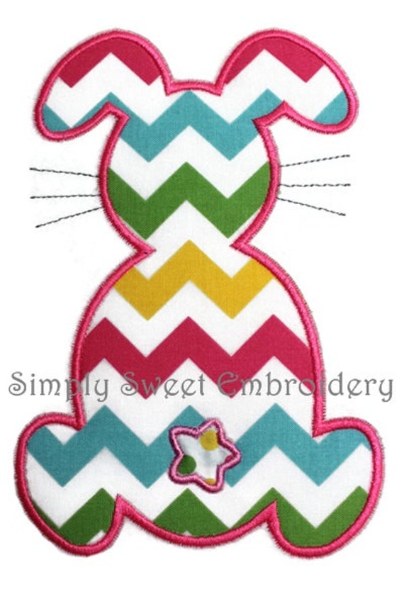 Outline Easter Bunny Machine Embroidery by SimplySweetEmbroider