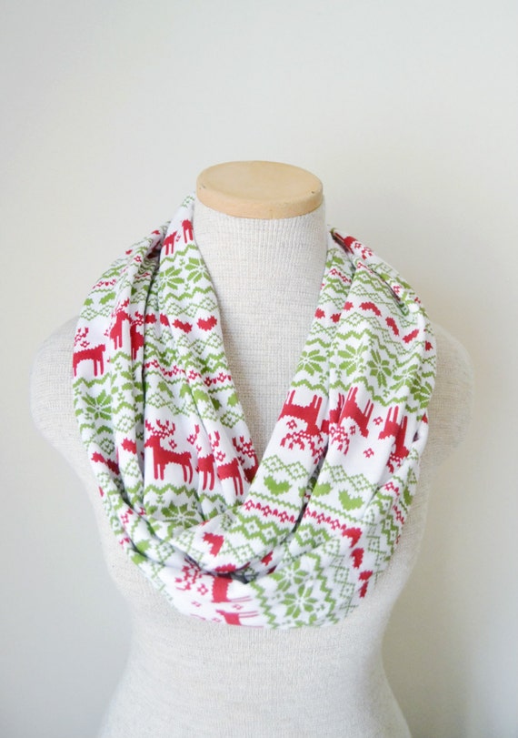 Fairisle Reindeer Infinity Scarf by MegansMenagerie on Etsy